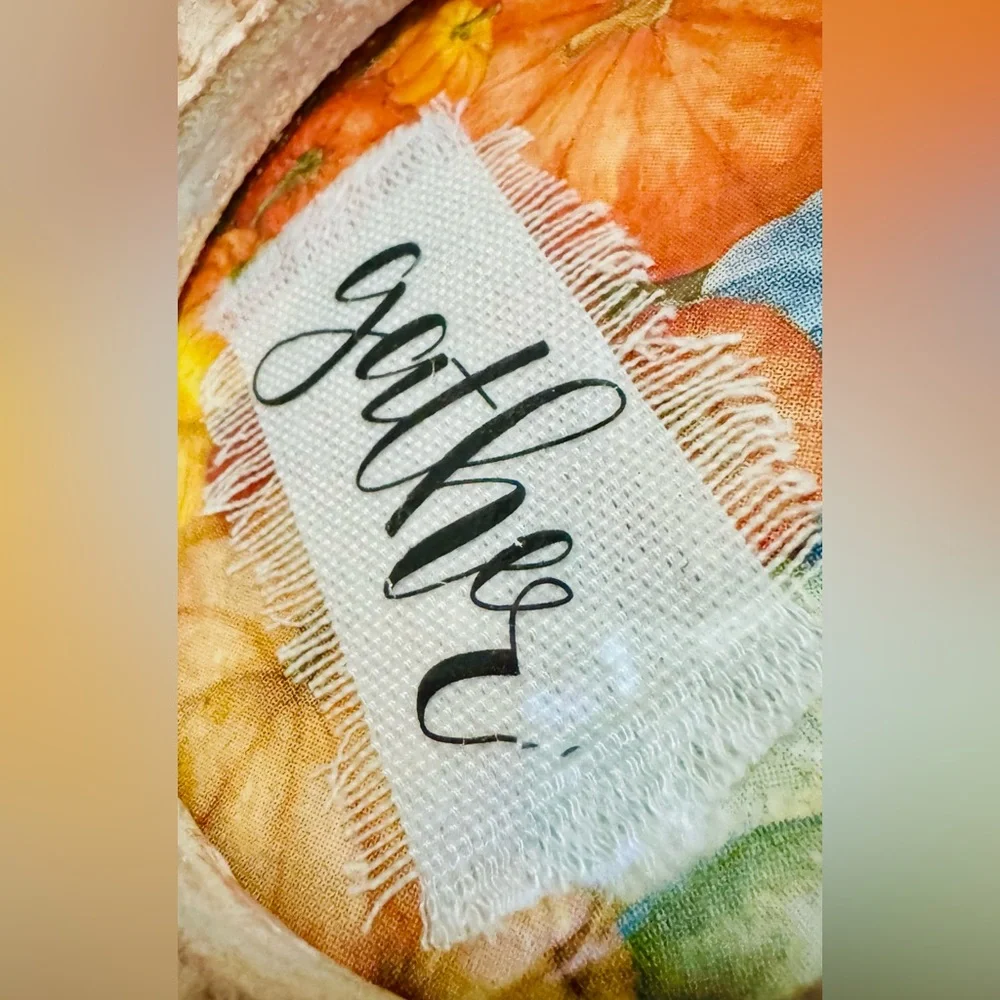 Hand crafted 7 inch tabletop carved stone artwork gather canvas pumpkins Boho